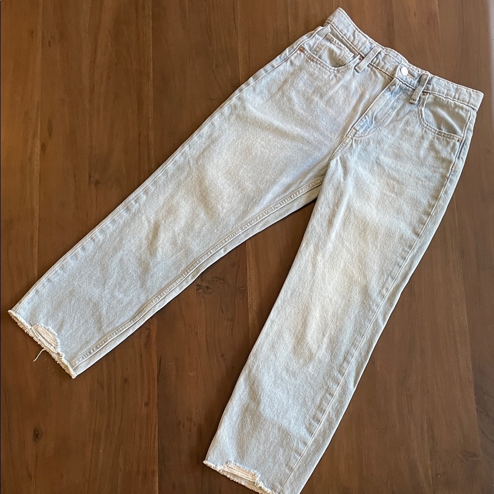 Old Navy Girls Slouchy Straight Jeans size 12 light wash